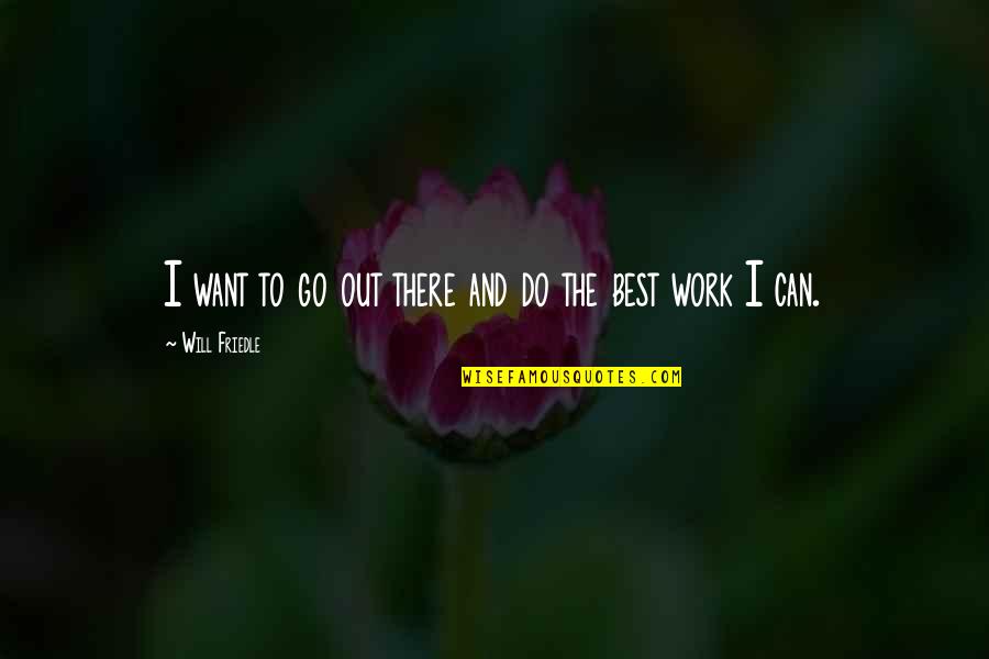 I Will Do The Best I Can Quotes By Will Friedle: I want to go out there and do