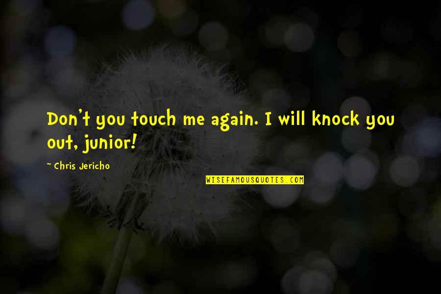 I Will Knock You Out Quotes By Chris Jericho: Don't you touch me again. I will knock