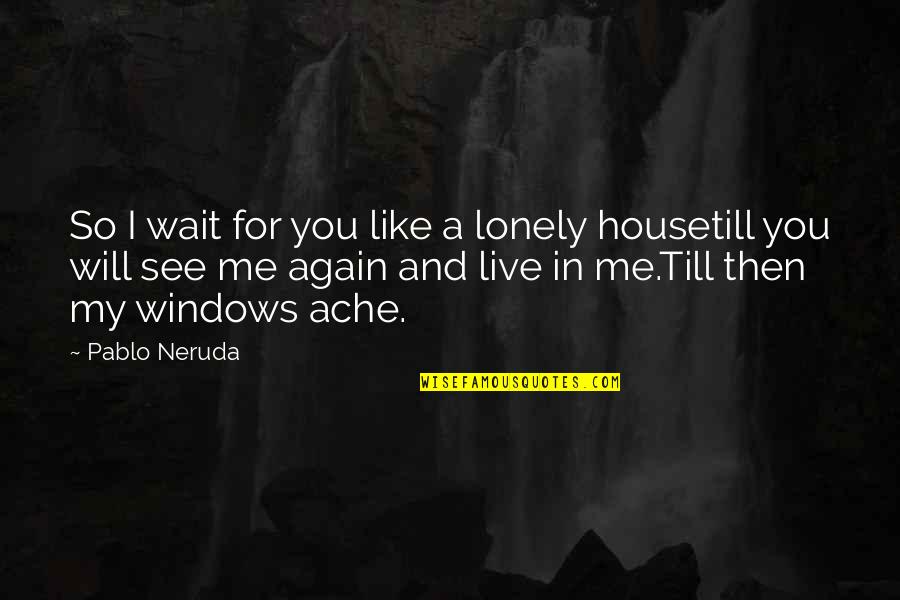 I Will Live For You Quotes By Pablo Neruda: So I wait for you like a lonely