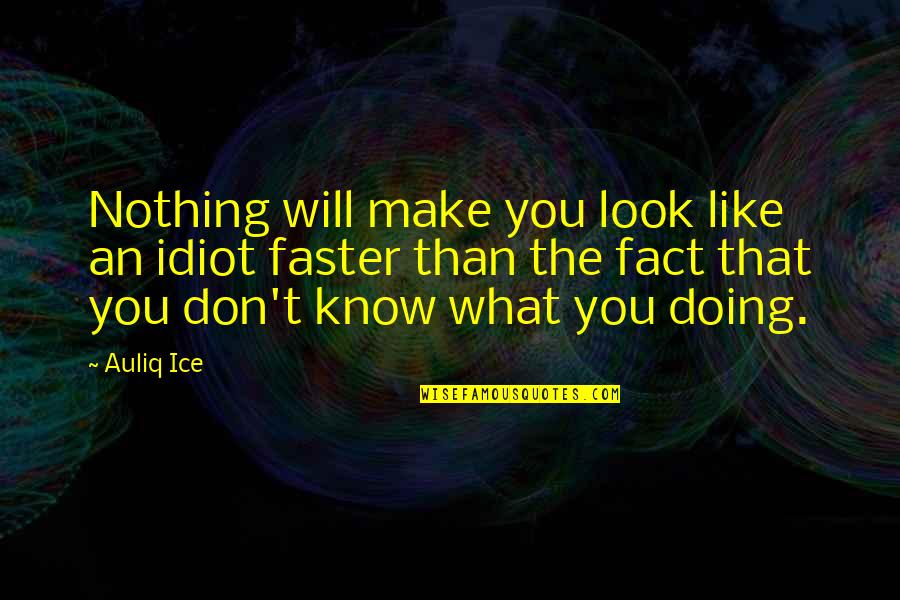 I Will Make It Up To You Quotes By Auliq Ice: Nothing will make you look like an idiot