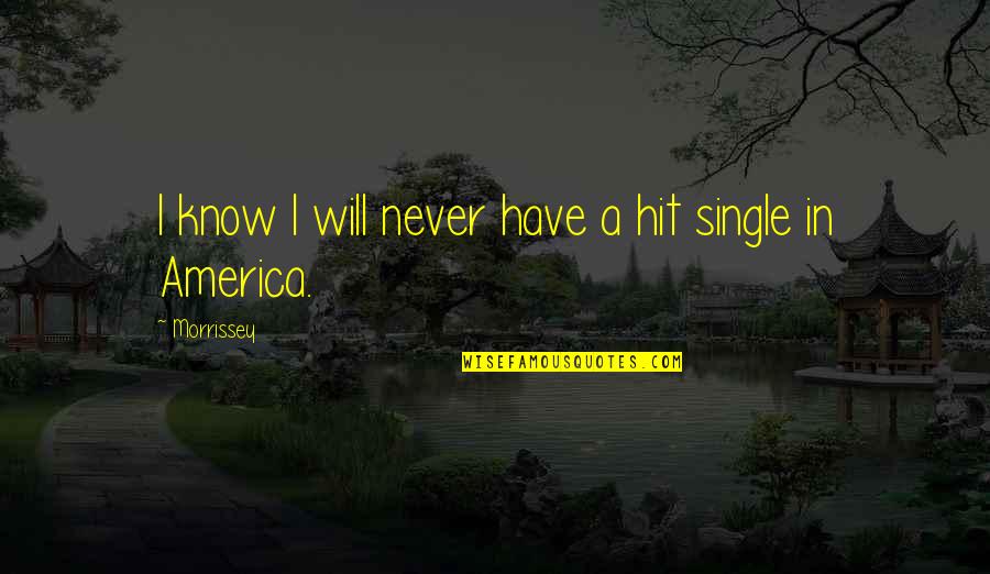 I Will Never Know Quotes By Morrissey: I know I will never have a hit