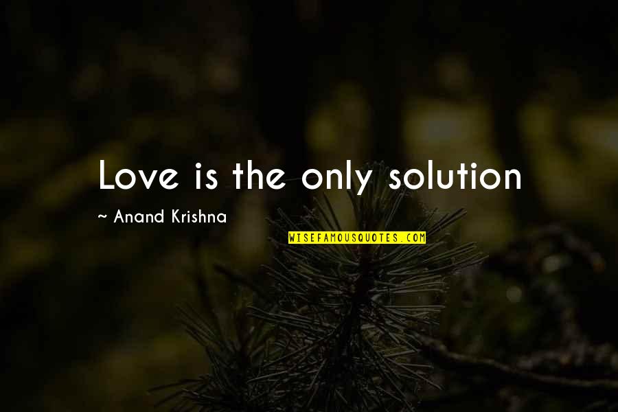 I Will Never Leave You Friendship Quotes By Anand Krishna: Love is the only solution