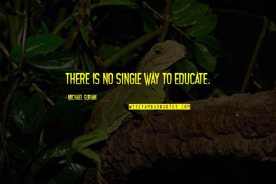 I Will Never Make The Same Mistake Again Quotes By Michael Gurian: There is no single way to educate.