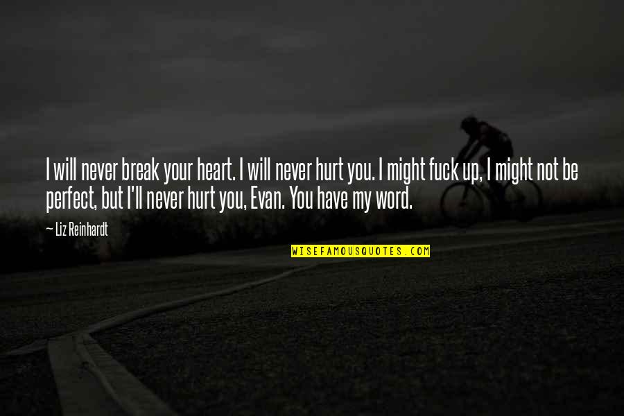 I Will Not Break Your Heart Quotes By Liz Reinhardt: I will never break your heart. I will