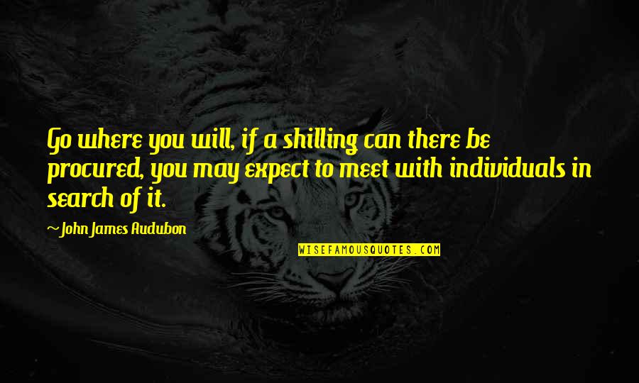 I Will Not Expect Quotes By John James Audubon: Go where you will, if a shilling can