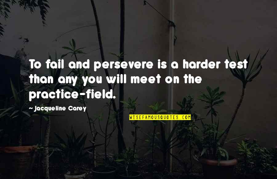 I Will Not Fail Quotes By Jacqueline Carey: To fail and persevere is a harder test