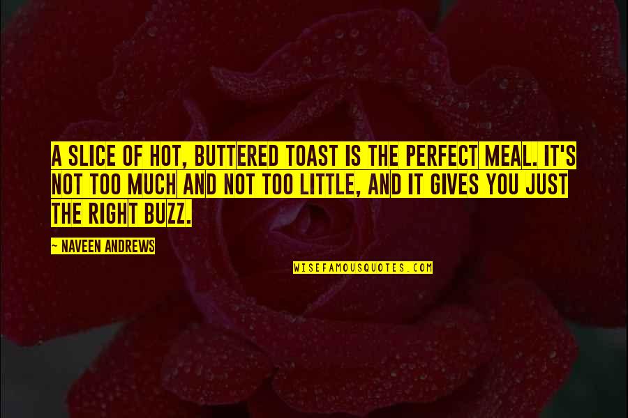 I Will Treat You The Way You Treat Me Quotes By Naveen Andrews: A slice of hot, buttered toast is the