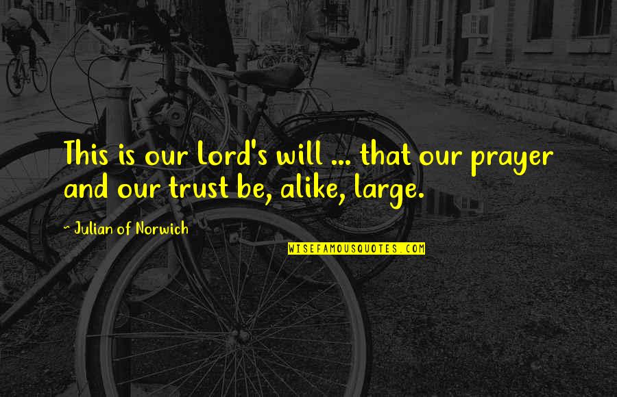 I Will Trust You Lord Quotes By Julian Of Norwich: This is our Lord's will ... that our