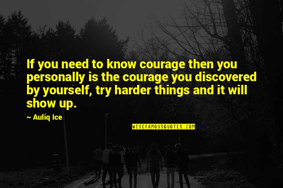 I Will Try Harder Quotes By Auliq Ice: If you need to know courage then you