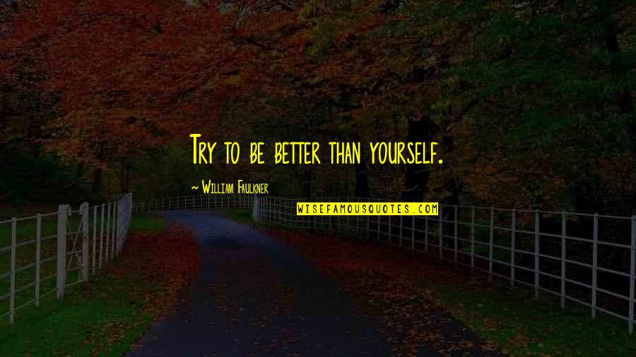 I Wish I Could Funny Quotes By William Faulkner: Try to be better than yourself.