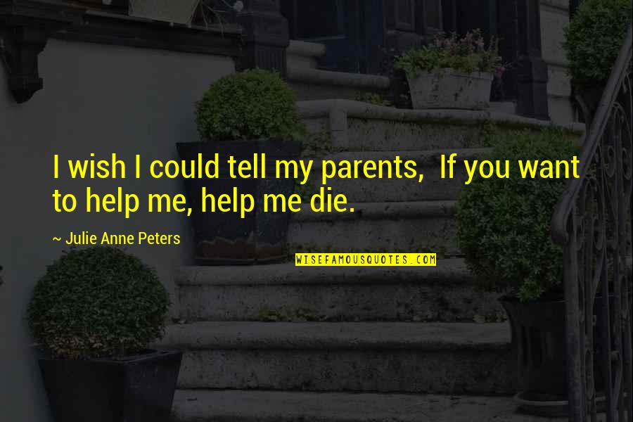 I Wish I Could Help Quotes By Julie Anne Peters: I wish I could tell my parents, If
