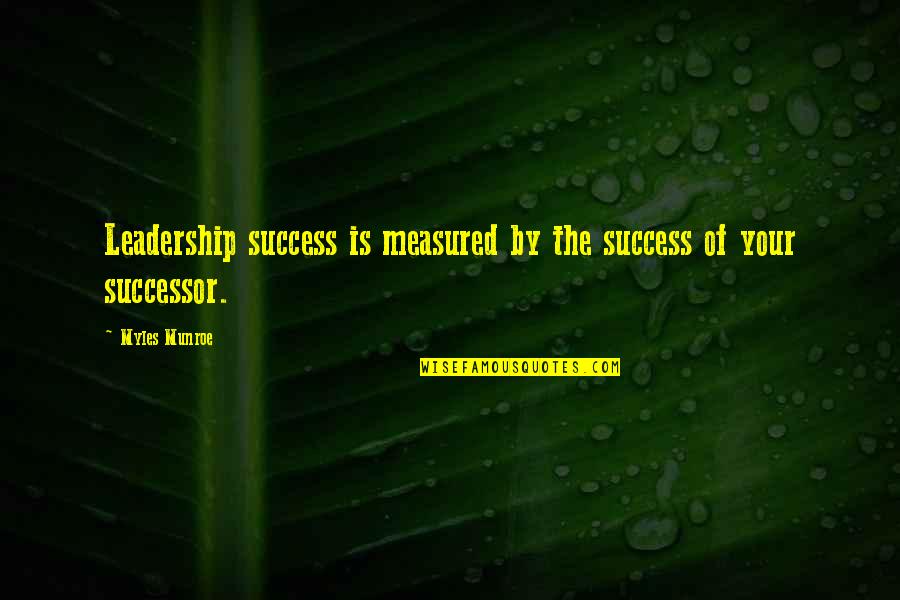 I Wish I Were Perfect Quotes By Myles Munroe: Leadership success is measured by the success of