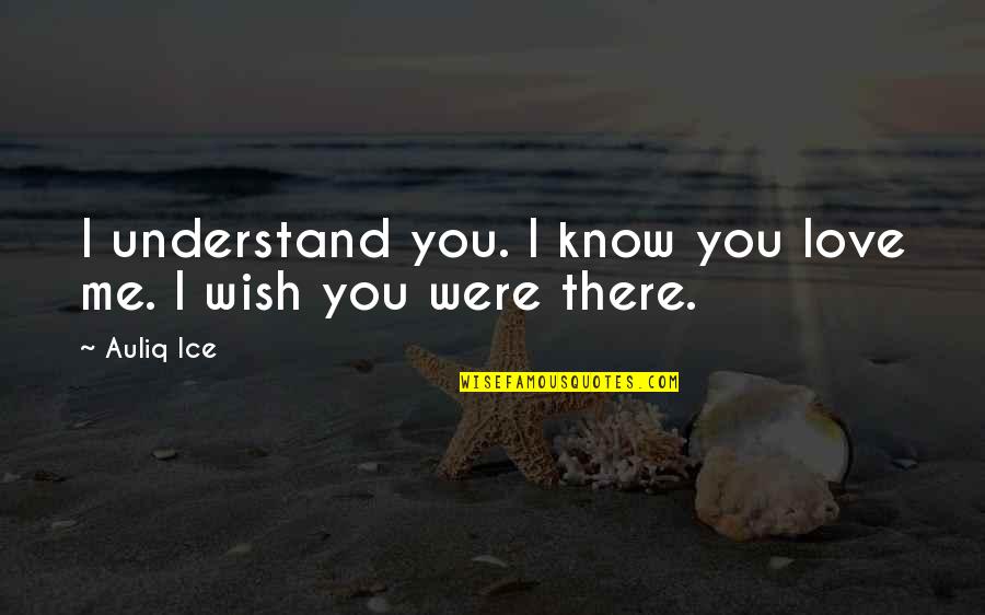 I Wish I Were There Quotes By Auliq Ice: I understand you. I know you love me.