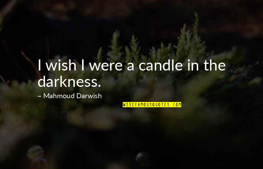 I Wish Quotes By Mahmoud Darwish: I wish I were a candle in the