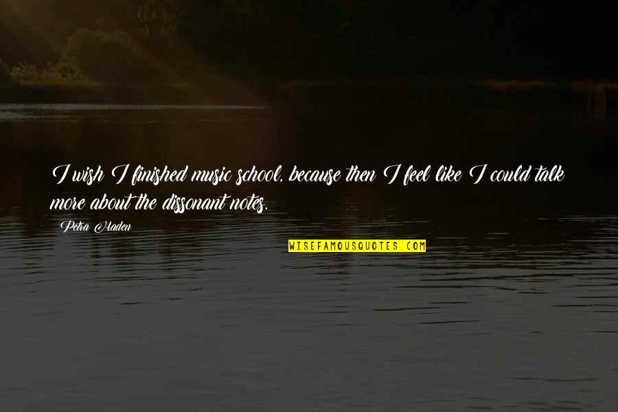 I Wish We Could Talk Quotes By Petra Haden: I wish I finished music school, because then