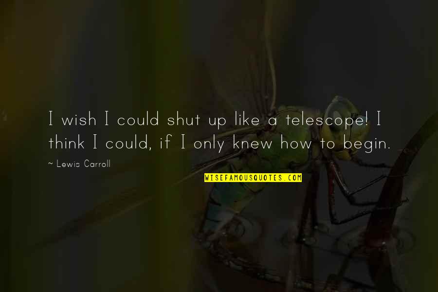 I Wish You Knew I Like You Quotes By Lewis Carroll: I wish I could shut up like a