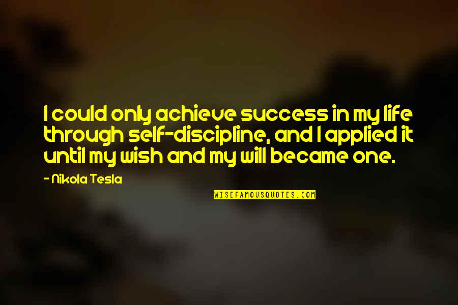 I Wish You More Success Quotes By Nikola Tesla: I could only achieve success in my life