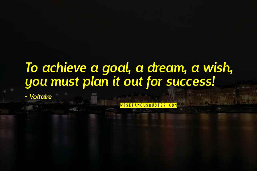 I Wish You More Success Quotes By Voltaire: To achieve a goal, a dream, a wish,