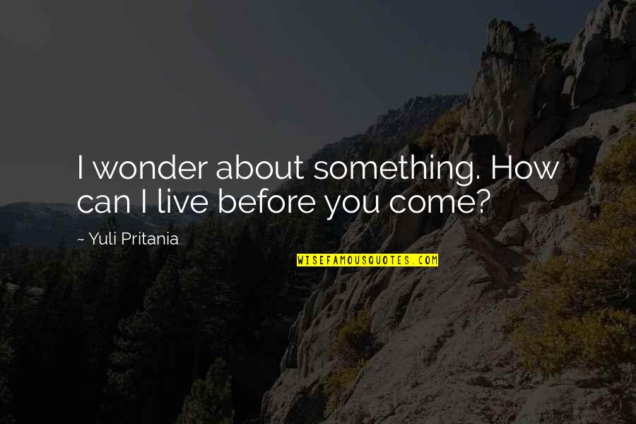 I Wonder About You Quotes By Yuli Pritania: I wonder about something. How can I live