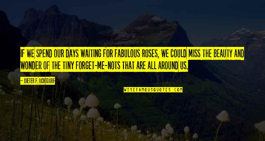 I Wonder If U Miss Me Quotes By Dieter F. Uchtdorf: If we spend our days waiting for fabulous