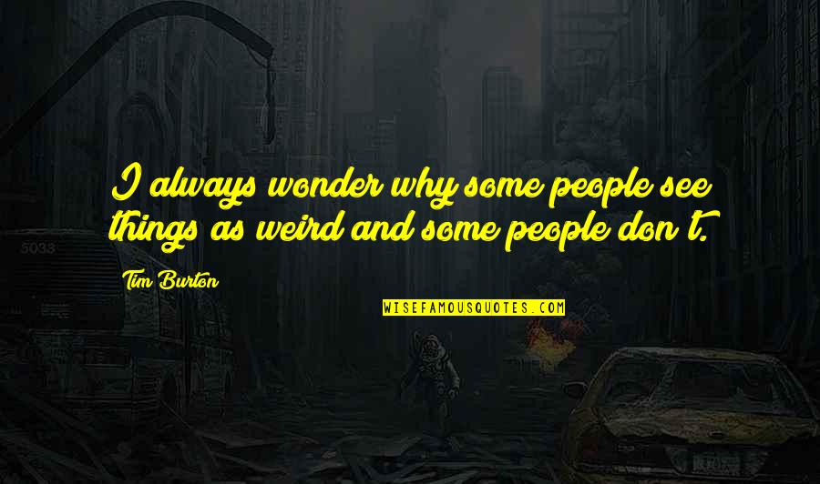 I Wonder Why Quotes By Tim Burton: I always wonder why some people see things