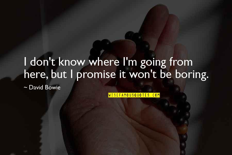 I Won't Be Here Quotes By David Bowie: I don't know where I'm going from here,