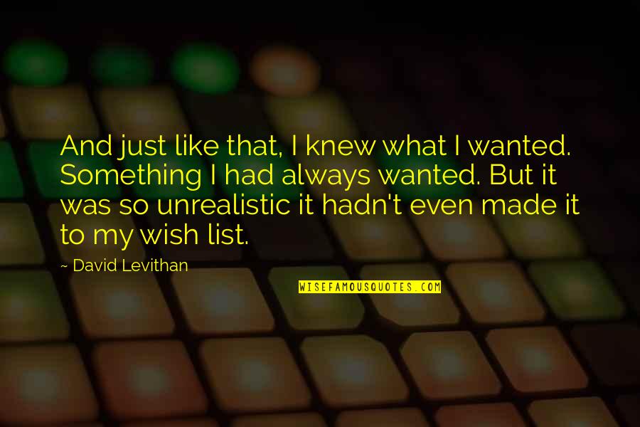 I Won't Beg You Quotes By David Levithan: And just like that, I knew what I I Won't Beg You Quotes By David Levithan: And just like that, I knew what I
