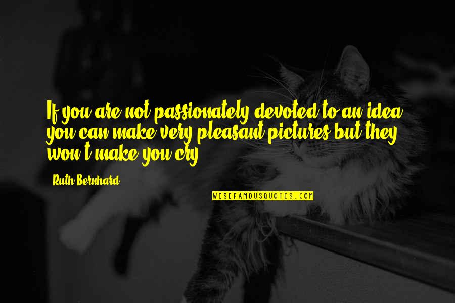 I Won't Cry Quotes By Ruth Bernhard: If you are not passionately devoted to an