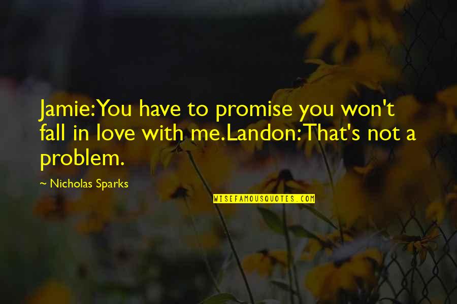 I Won't Fall Quotes By Nicholas Sparks: Jamie: You have to promise you won't fall