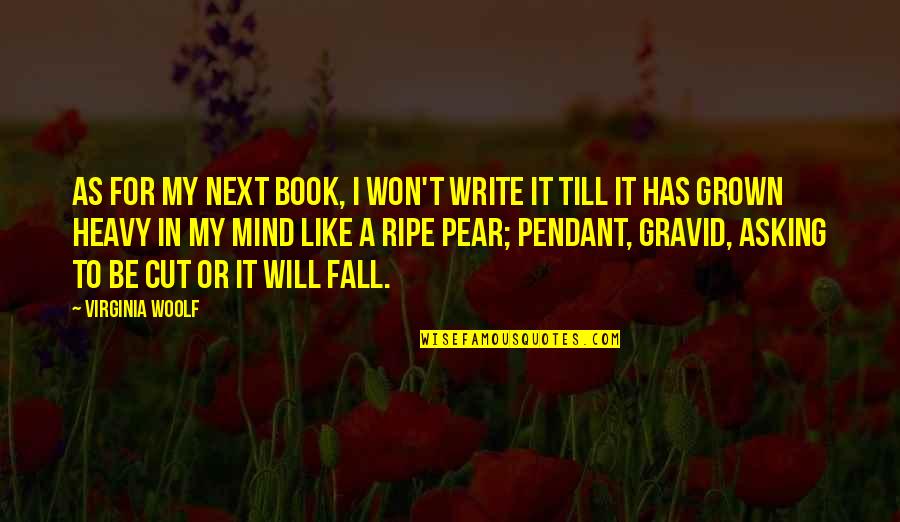 I Won't Fall Quotes By Virginia Woolf: As for my next book, I won't write