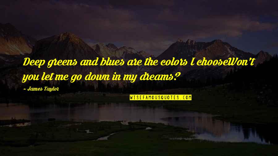 I Won't Let You Go Quotes By James Taylor: Deep greens and blues are the colors I