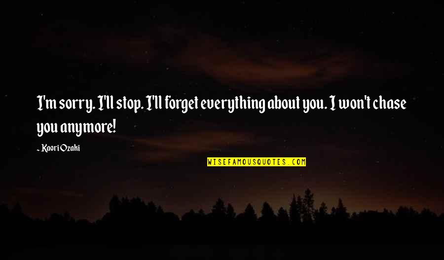 I Won't Stop Quotes By Kaori Ozaki: I'm sorry. I'll stop. I'll forget everything about