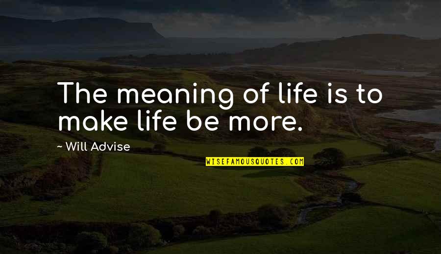 I Won't Waste My Time On You Quotes By Will Advise: The meaning of life is to make life