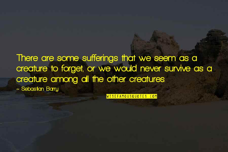 I Would Never Forget You Quotes By Sebastian Barry: There are some sufferings that we seem as