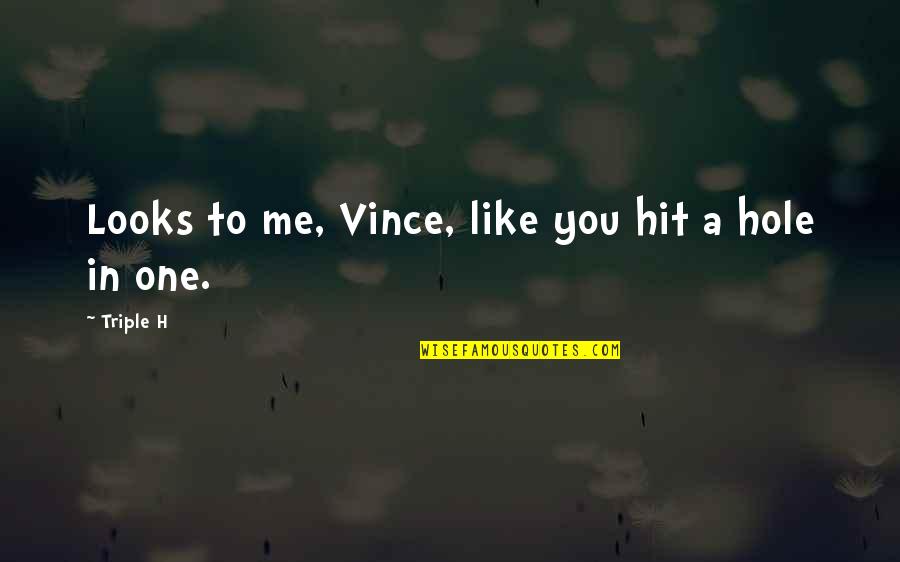 I Would Never Hurt Anyone Quotes By Triple H: Looks to me, Vince, like you hit a