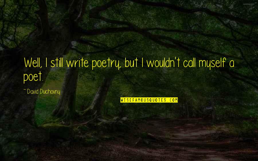 I Write Poetry Quotes By David Duchovny: Well, I still write poetry, but I wouldn't