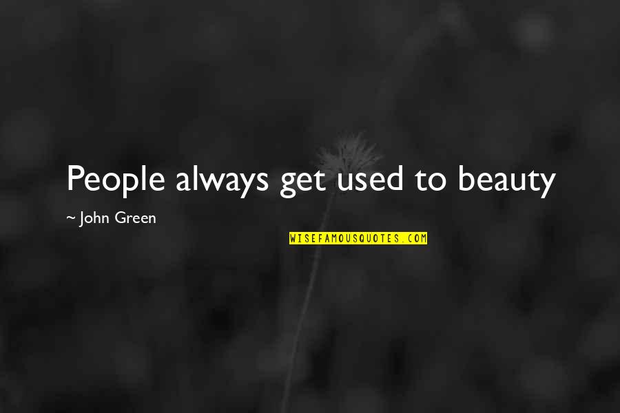 Iacovoni Quotes By John Green: People always get used to beauty