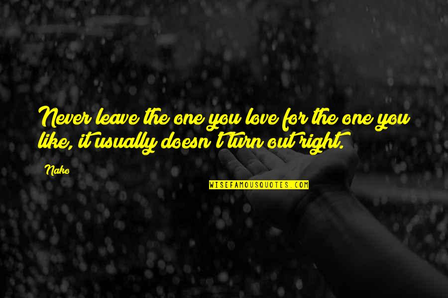 Iaip Regional Conference Quotes By Nako: Never leave the one you love for the