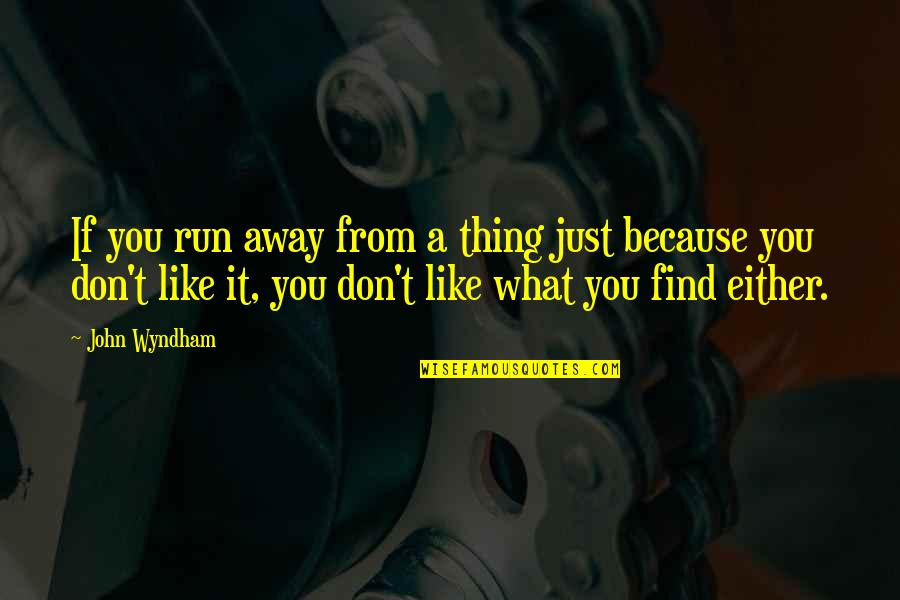 Iamandiknife Quotes By John Wyndham: If you run away from a thing just
