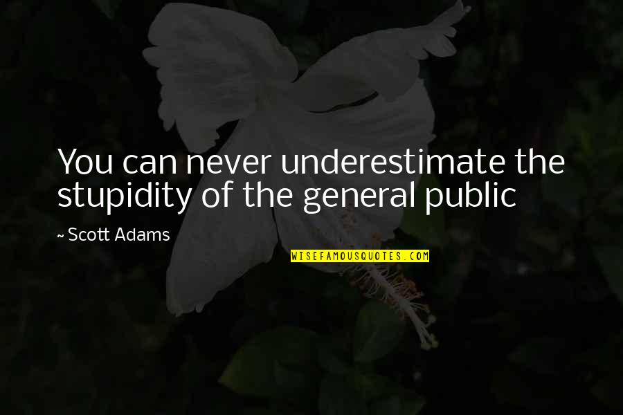 Ian Brown Quotes By Scott Adams: You can never underestimate the stupidity of the
