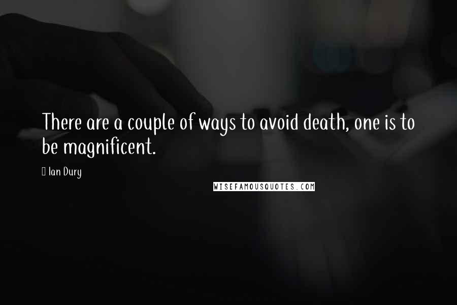 Ian Dury quotes: There are a couple of ways to avoid death, one is to be magnificent.