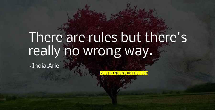 Ian Paisley Anti Catholic Quotes By India.Arie: There are rules but there's really no wrong
