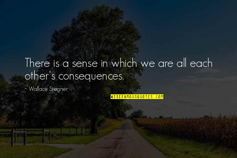 Ianal Quotes By Wallace Stegner: There is a sense in which we are