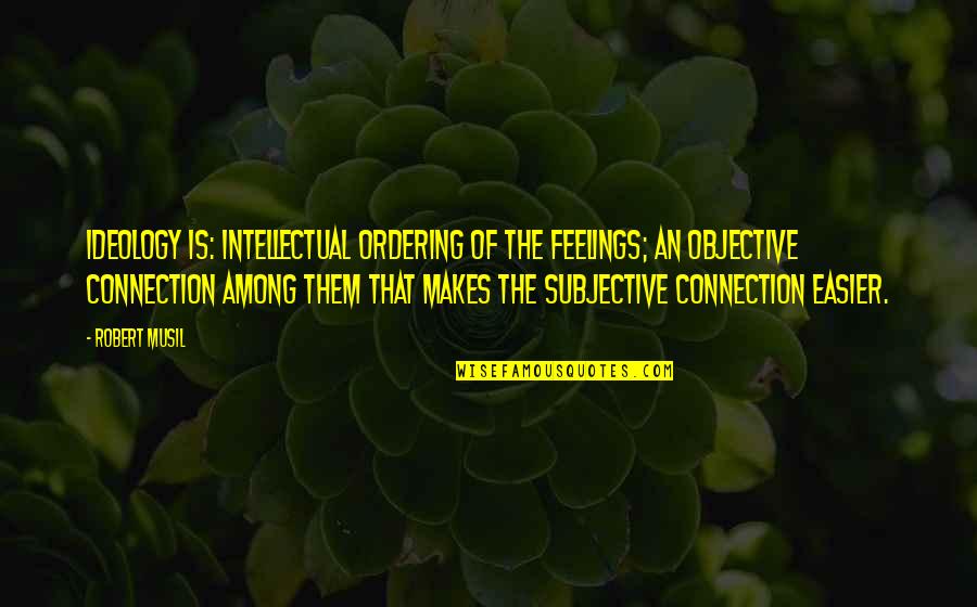 Ianovici Vasile Quotes By Robert Musil: Ideology is: intellectual ordering of the feelings; an Ianovici Vasile Quotes By Robert Musil: Ideology is: intellectual ordering of the feelings; an