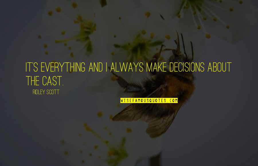 Iaquinta Vincenzo Quotes By Ridley Scott: It's everything and I always make decisions about Iaquinta Vincenzo Quotes By Ridley Scott: It's everything and I always make decisions about