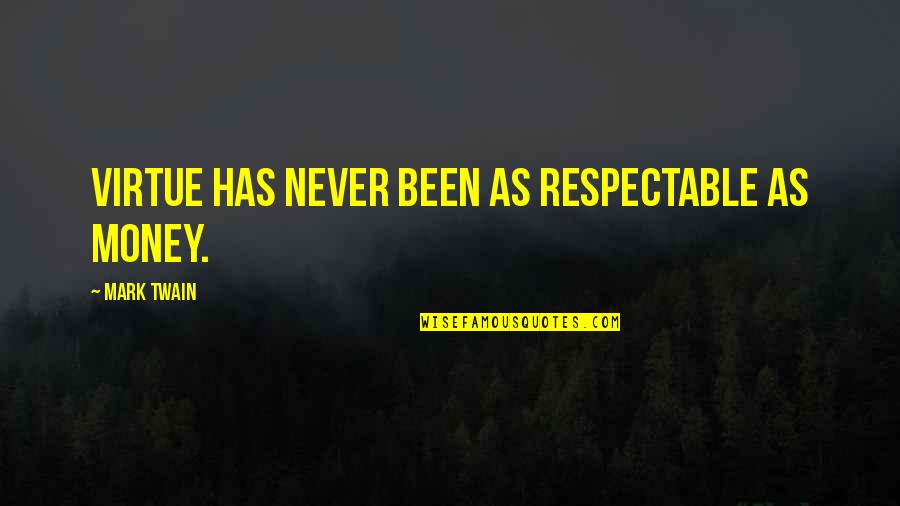 Ibabao Mountain Quotes By Mark Twain: Virtue has never been as respectable as money. Ibabao Mountain Quotes By Mark Twain: Virtue has never been as respectable as money.