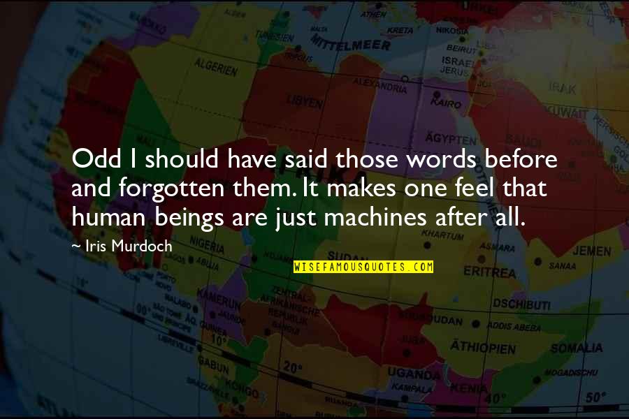 Iba't Ibang Klase Ng Quotes By Iris Murdoch: Odd I should have said those words before