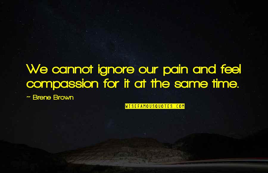 Ibbotson Data Quotes By Brene Brown: We cannot ignore our pain and feel compassion