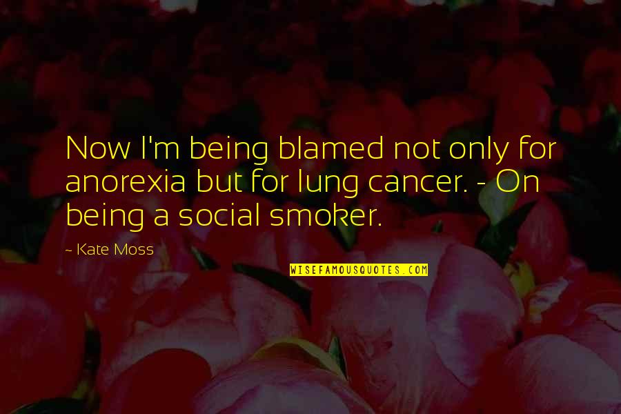 Iblis Sonic Quotes By Kate Moss: Now I'm being blamed not only for anorexia