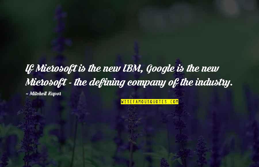 Ibm'ers Quotes By Mitchell Kapor: If Microsoft is the new IBM, Google is